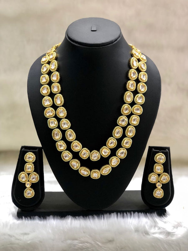 Enamel Kundan Gold Necklace Set-FASHION KIDA-Fashion Kida