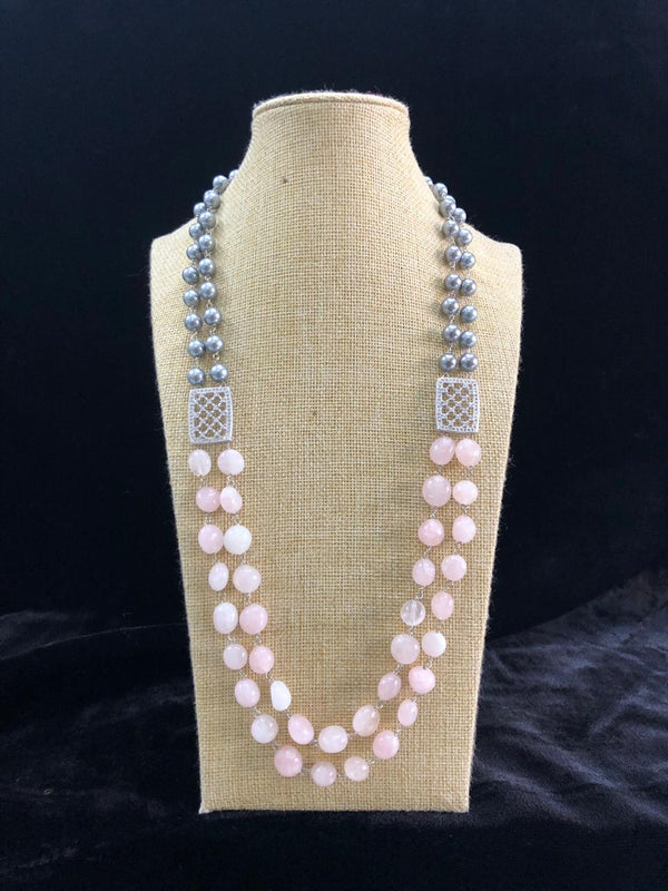Perfectly Pink Connected Pearl Necklace