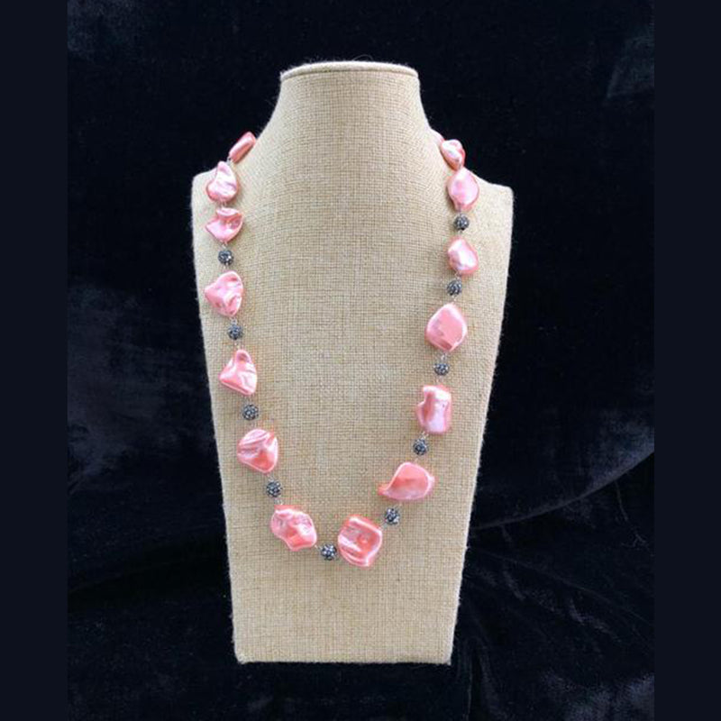 Preppy Pink Single Line Agate Necklace