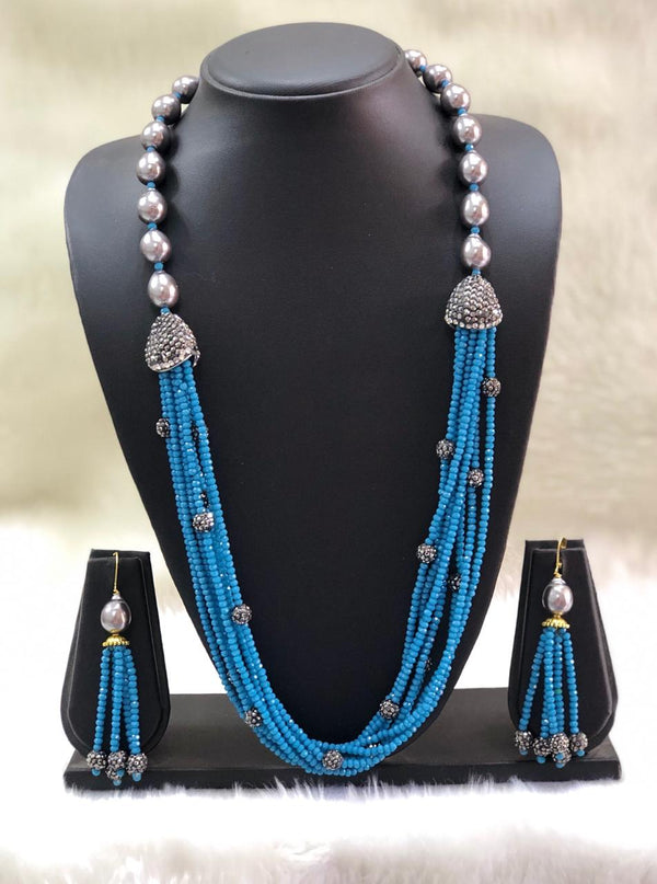 Incrediable Olive Egyptain Blue Decorative Necklace Set