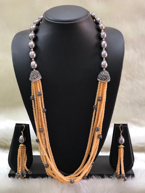 Incrediable Olive Light Orange Decorative Necklace Set