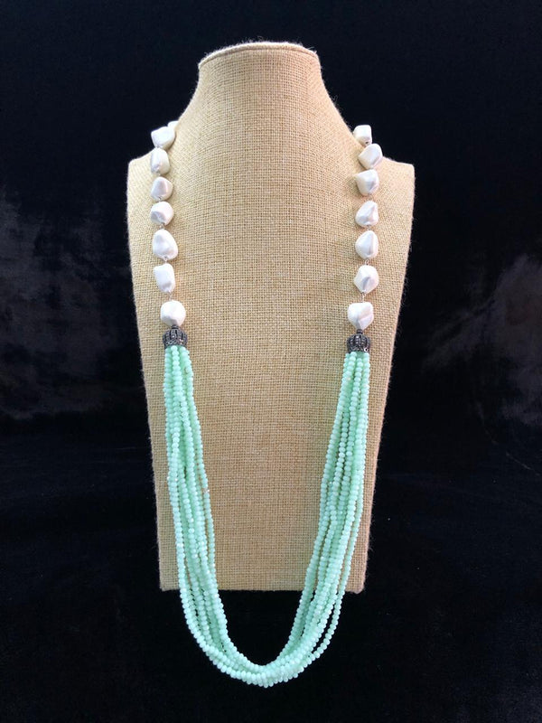 Mint Green Baroque Pearl Necklace