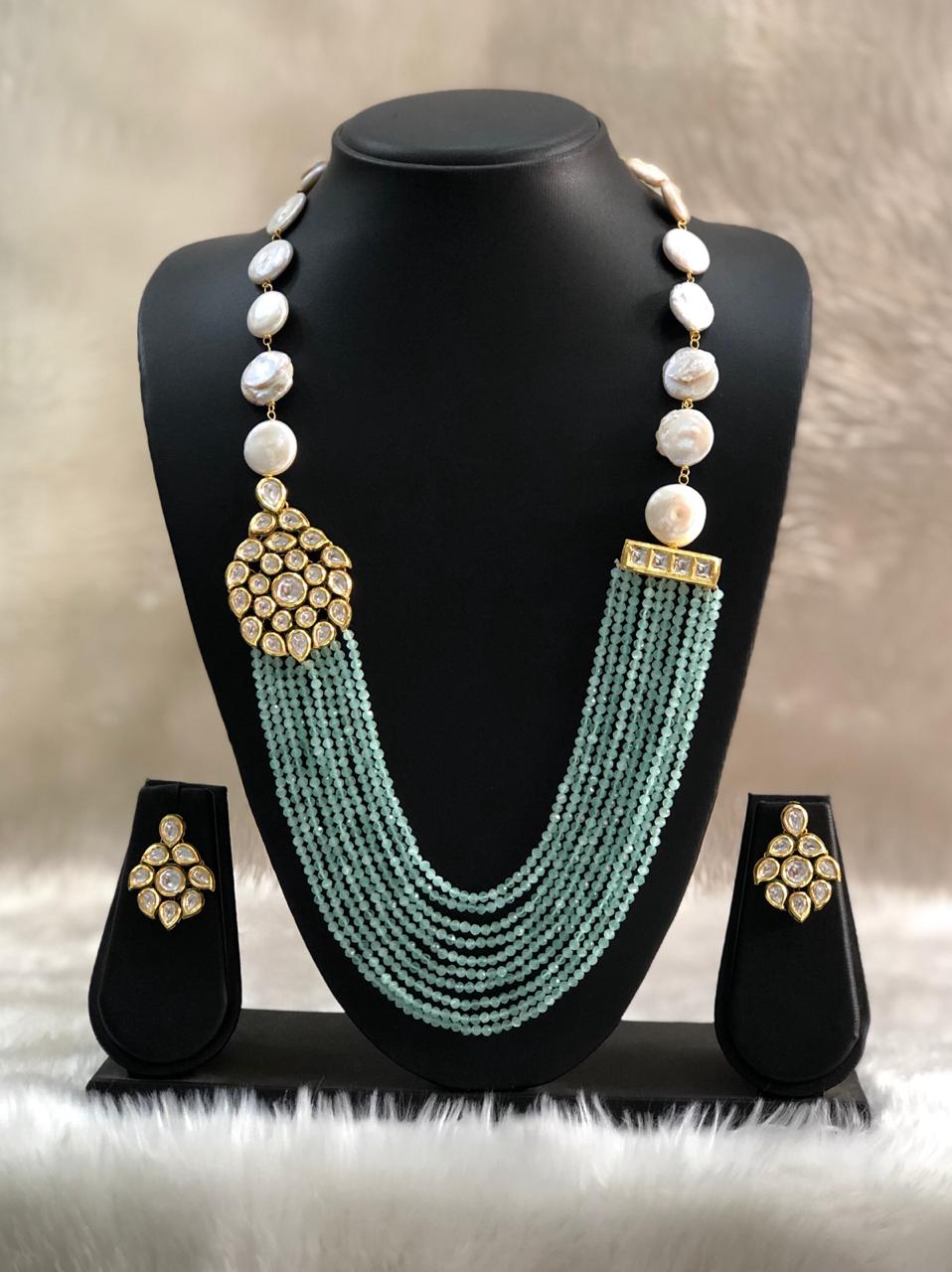 Light blue necklace set outlet