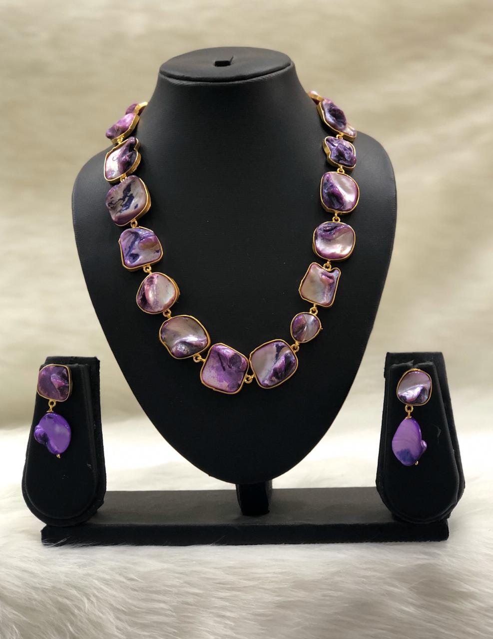 Purple colour outlet jewellery set