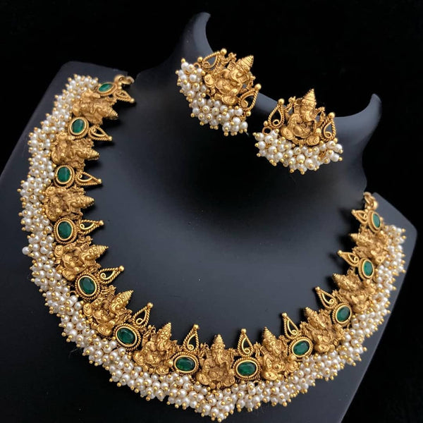 Blessed Ganpati Pendant Design Necklace Set