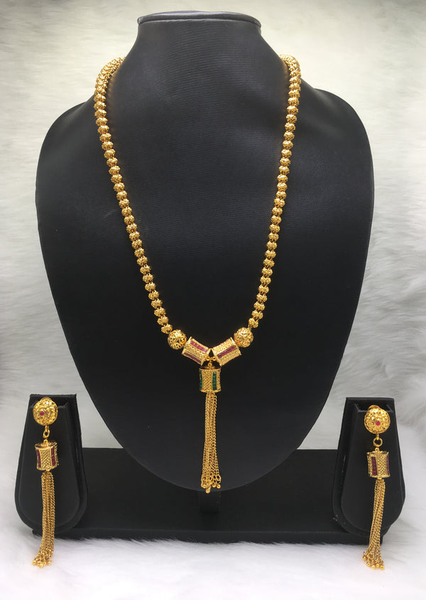 Richness Engraved  Gold Plated Necklace Set