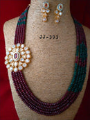 Timeless Oxblood Red Kundan Necklace Set
