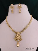 Bespoke Peacock Engraved Gold Plated Necklace Set