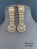 Sparkling Gold Bordered CZ Earrings