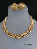Golden Floral Necklace Set