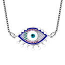 Turkish Blue Evil Eye Cubic Zirconia Necklace Pendant Chain Women
