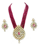 Maroon Kundan Necklace Set