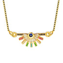Rainbow Colourful 18K American Diamond Necklace Pendant Chain Women