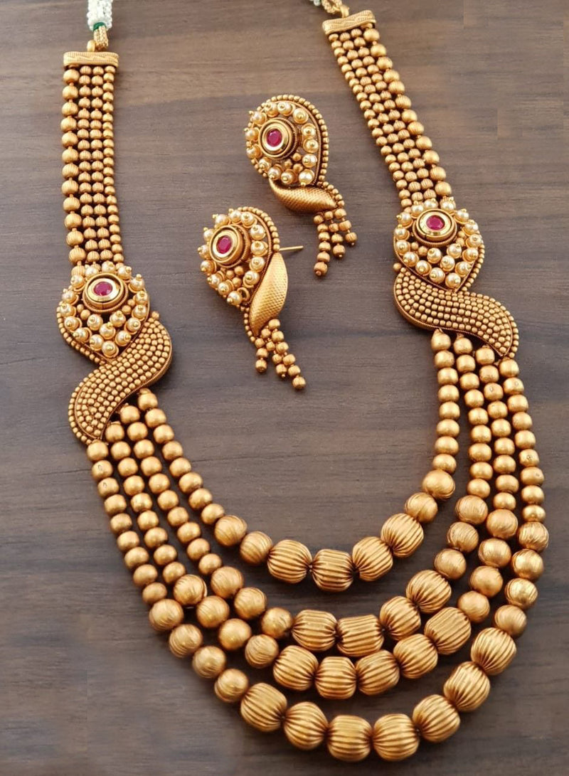 Classic Gold Plated Long Necklace Set