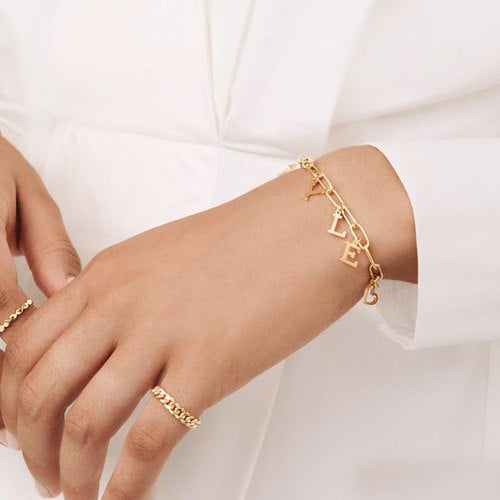 Initial Bracelet in Sterling Silver