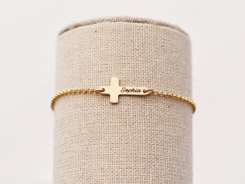 Personalized Cross Name Bracelet