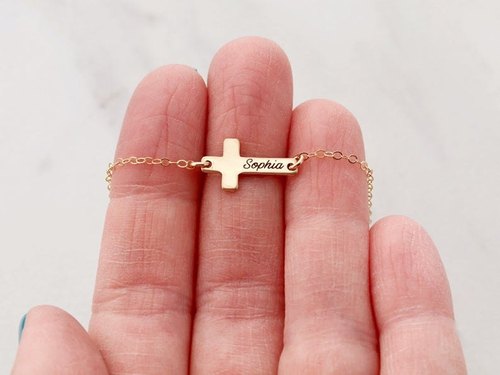 Personalized Cross Name Bracelet