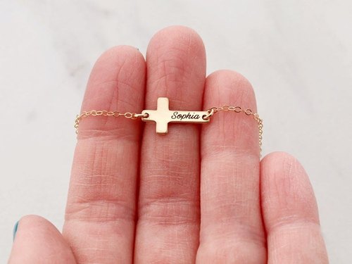 Personalized Cross Name Bracelet