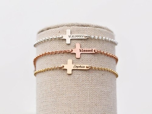 Personalized Cross Name Bracelet