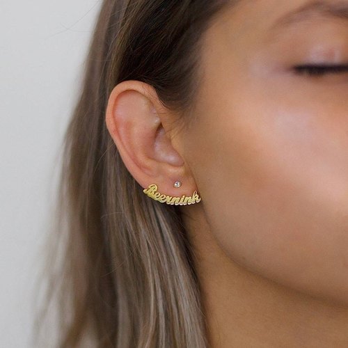 Name Earring - Gold Name Earring