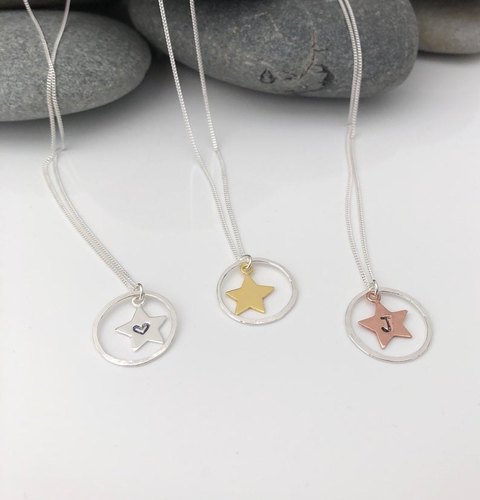 Personalised Sterling Silver Star Necklace