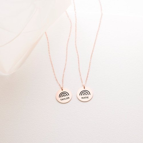 Custom Rainbow Name Pendant Necklace