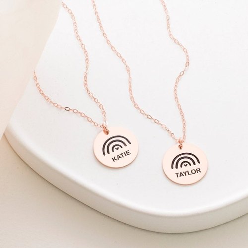 Custom Rainbow Name Pendant Necklace