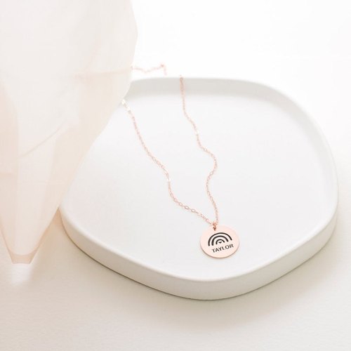 Custom Rainbow Name Pendant Necklace