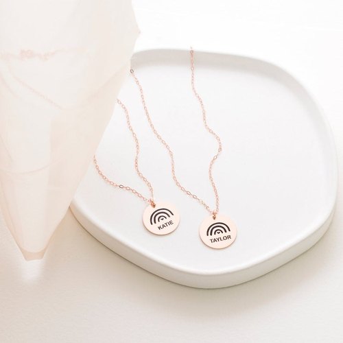 Custom Rainbow Name Pendant Necklace