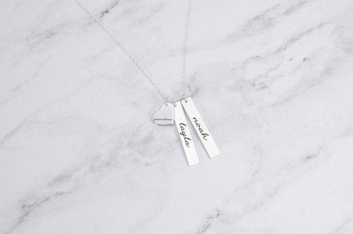 Family Grandma Name Pendant Necklace
