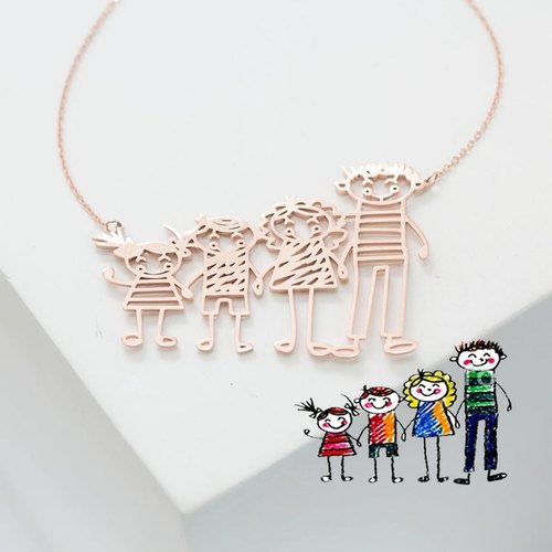 Actual Kids Drawing Necklace