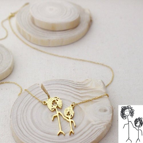 Actual Kids Drawing Necklace