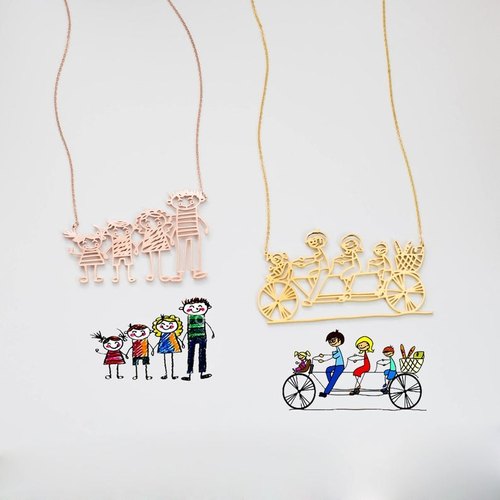 Actual Kids Drawing Necklace