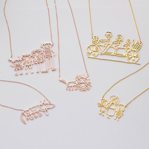 Actual Kids Drawing Necklace