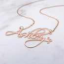 Whack Personalized Script Name Necklace With Heart