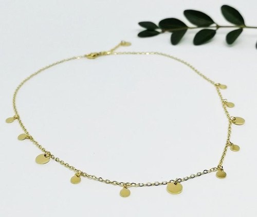 Dangle Choker Necklace With Simple Circle