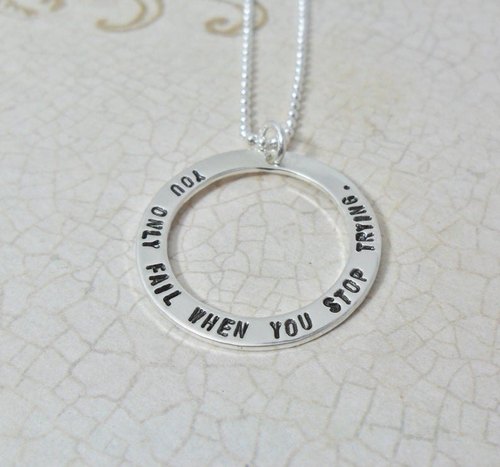 Custom Message Quote Circle Jewelry