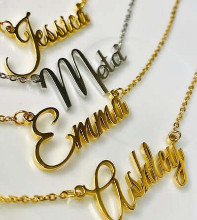 Miter Custom Name Pendant Necklace