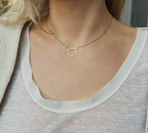 Origami Cat Pendant Necklace