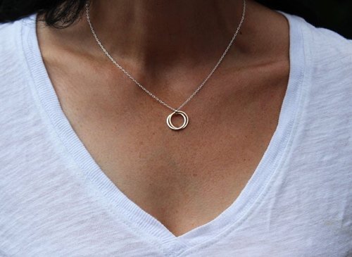 Cameo Custom Two Circle Necklace