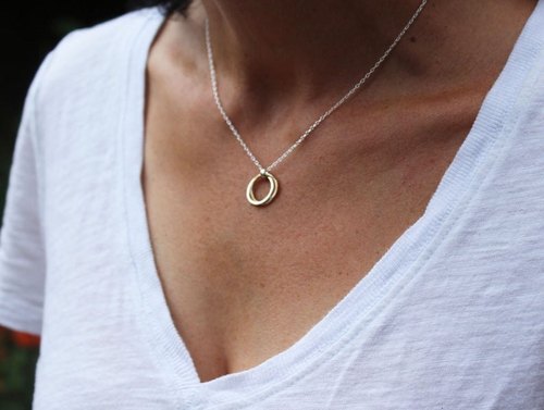 Cameo Custom Two Circle Necklace