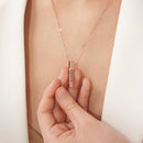 Four Sides Engraving Personalized Square Bar Name Necklace