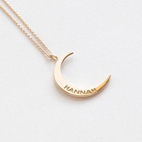 Personalized Crescent Moon Necklace
