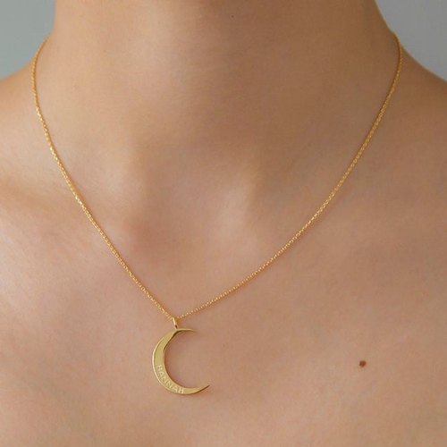 Personalized Crescent Moon Necklace