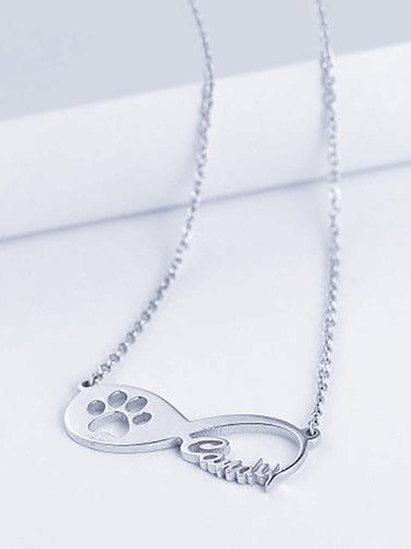 Personalized Footprint Infinity Name Necklace