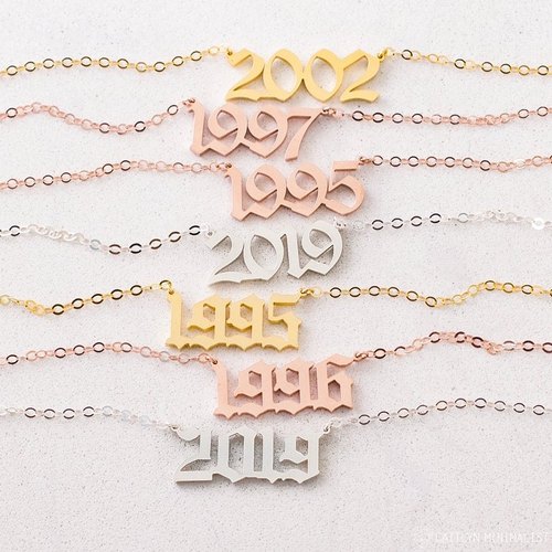 Fancy Year Necklace Name Necklace