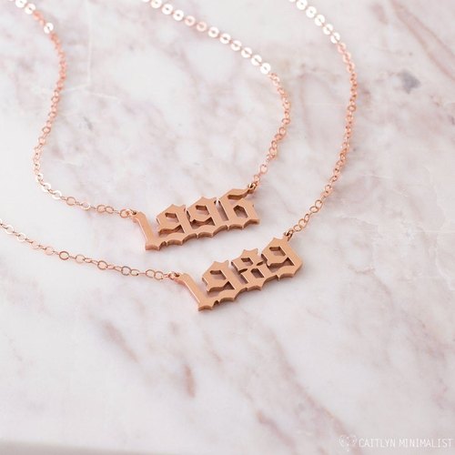 Fancy Year Necklace Name Necklace