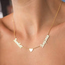Stylish Double Name Pendant Necklace