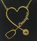 Remembrance Custom Name Stethoscope Necklace