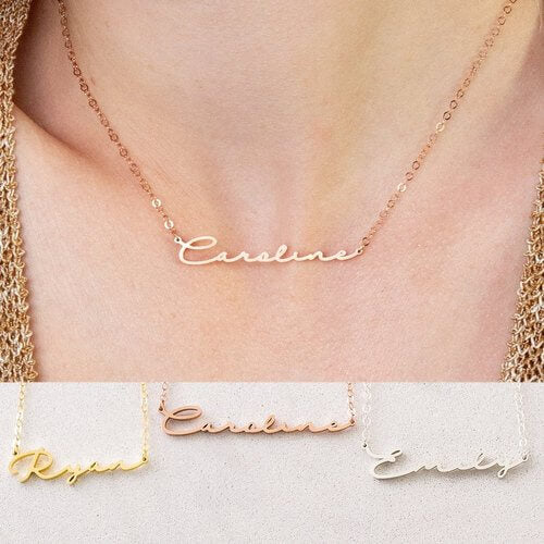 Adornment Signature Name Pendant Necklace